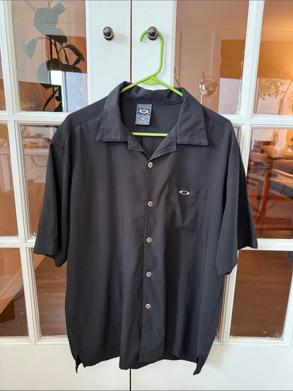 Vintage Oakley Black Short-Sleeve Button-Down Shirt